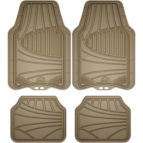 Clear Equip 4 Piece Rubber Utility Heavy-Duty Car Floor Mat Set