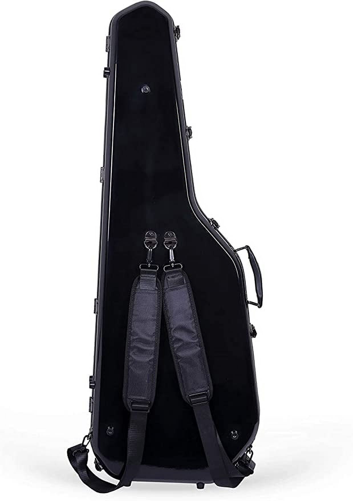 Crossrock Deluxe Fiberglass Case for Telecaster and Stratocaster Style Electric Guitars-Black
