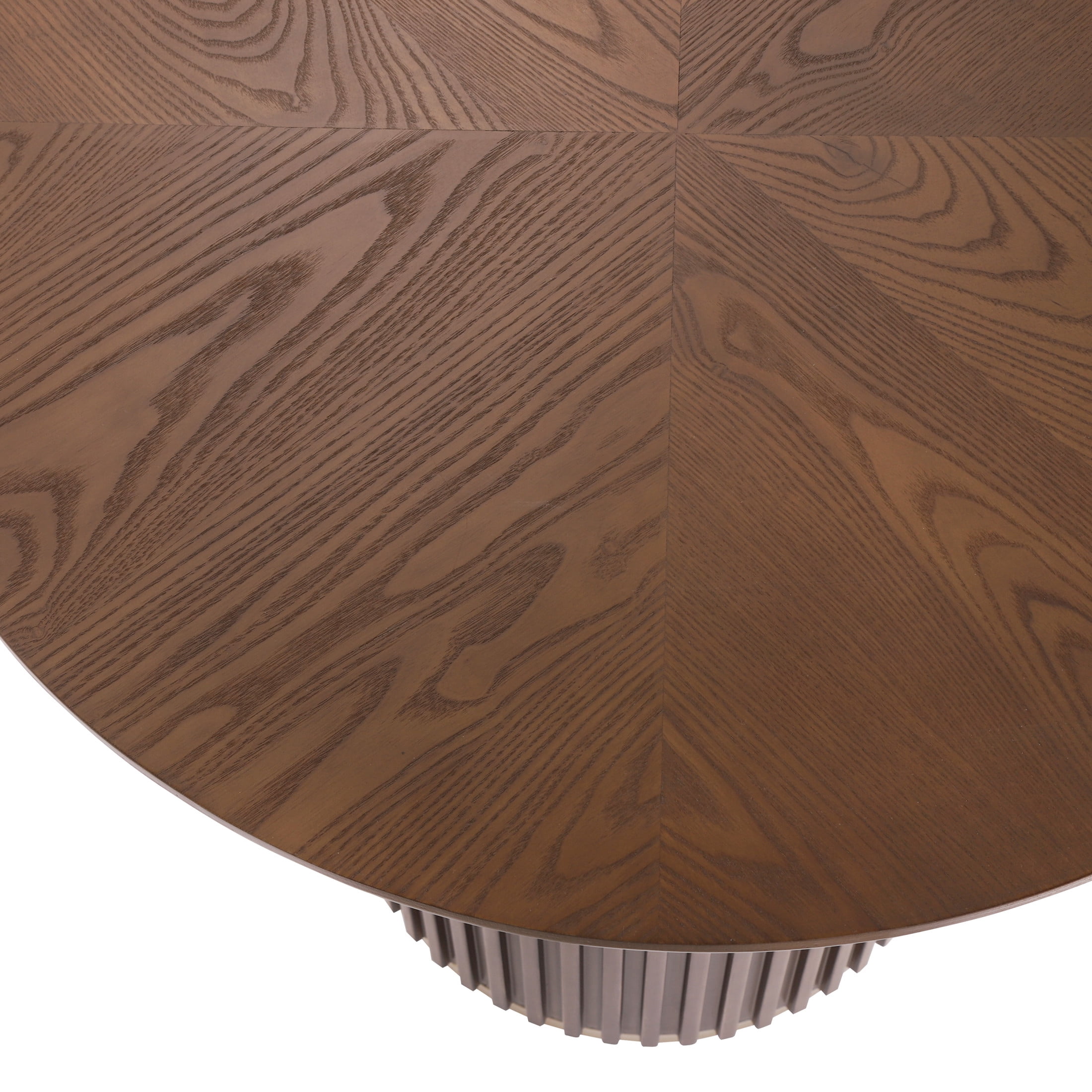Christopher Knight Home 36.6"H Modern Round Counter Height Dining Table, Iron Fluted Base, Walnut