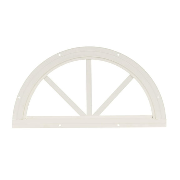 Shed Window 14.25" Half Moon Sunburst Flush Mount White for Sheds, Playhouses, and Chicken Coops 1 PK (SUNB14W-BX1)