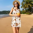 thumbnail image 3 of Vsdgher Robes d'Été Imprimé Écureuil pour Femmes Robe de Plage Décontractée Col en U Sans Manches Robe d'Été Ample avec Poche, 3 of 7