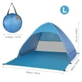 thumbnail image 2 of Tente de Plage Instantanée Automatique, Légère, Extérieure, Protection UV, Camping, Pêche, Cabane, Abri Solaire, 2 of 8