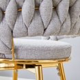 thumbnail image 3 of Set of 4 Swivel Bar Stools with Breathable Cotton and Linen Soft Cushions, Electroplated Metal Frames without Rust, Suitable for Restaurant and Bar Use (Gray), 3 of 12