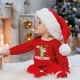 thumbnail image 1 of Mono de algodón rojo con estampado navideño para bebé, mono unisex de manga larga para niño y niña, ropa para niño pequeño, 1 of 5