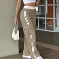 thumbnail image 3 of Juslio Women Pants Striped Casual Comfortable High Waist Straight Pants, 3 of 6