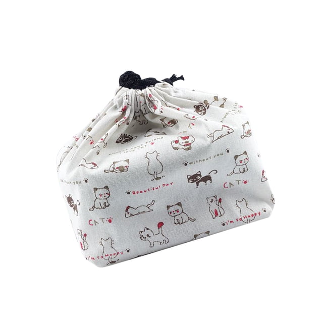 Inteprter estilo japonés bolsa con cordón bolsa de tela de algodón y lino colgante organizador elegante bolsa de almacenamiento Type10 NO10 Inteprter HA004013-03