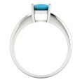 thumbnail image 4 of Clara Pucci 14K White Gold Solid Gold Turquoise Solitaire Anniversary Ring for Women - 1.5 cttw Cushion Cut, 4 of 7