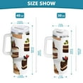 thumbnail image 6 of Yayeee 30oz Stainless Steel Tumbler with Straw and Handle Double-Wall Insulated Travel Water Bottle, White Cakes Pattern, 6 of 8