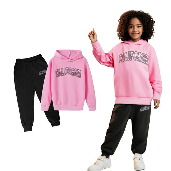 Boys Girls Active Sweatsuit 2 Piece Long Sleeve Letter Print Tracksuit Hoodie and Active Jogger Pants Fall Winter Clothes Boys' Tracksuits11-12 Years Boys Girls Fashion