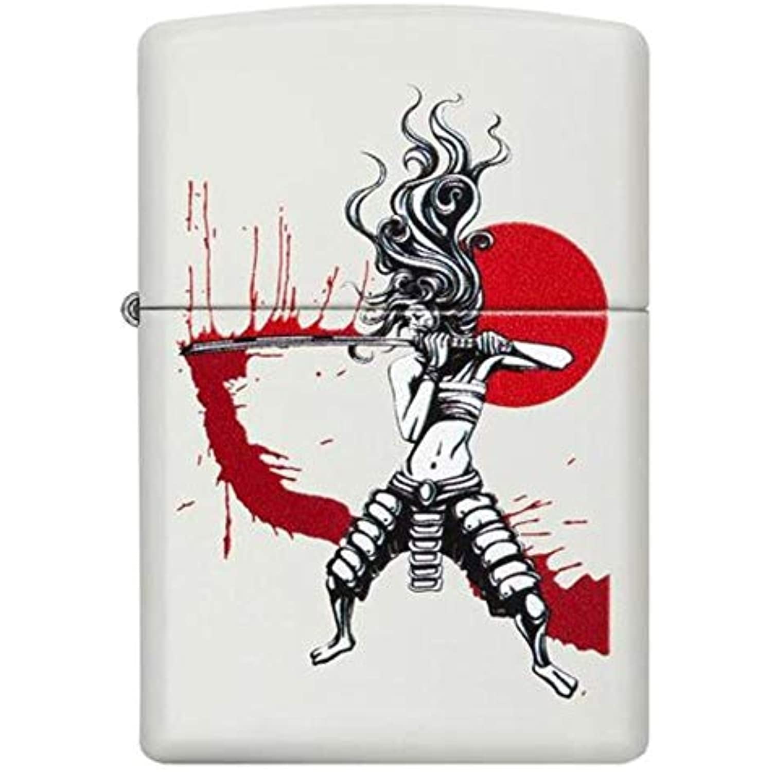 Zippo Samurai Girl White Matte Pocket Lighter