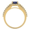 thumbnail image 4 of Clara Pucci 14K Yellow Gold 1.83ct BlueSapphire Halo Ring for Women, 4 of 8