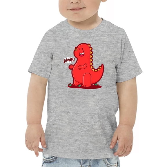 Cute Red Dinosaur Rawr T-Shirt Toddler -Image by Shutterstock,  2 Toddler