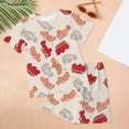 thumbnail image 2 of NOLDARES Toddler Boys 2 Piece Summer Outfits Short Sleeve Tshirts and Elastic Waist Shorts Casual Texture Sets(Beige,5-6 Years), 2 of 4