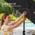 thumbnail image 5 of ACEGOSES LED Outdoor Patio 6.5x6.5ft Deck Solar Light Market Umbrella, Outside Table Umbrellas With Polyester canopy,Black, 5 of 9