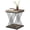 Gray Black, variant on Fnova Modern Square End Table, 2-Tier Narrow Wood Side Table with Storage Shelf, Nightstand with Faux Marble Top and X-Shaped Metal Frame, Easy Assembly, for Living Room, Bedroom, Entryway