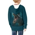 thumbnail image 4 of Chaqlin 3D Design Dinosaur Kids Zip Up Hoodie with Pockets Long Sleeve Soft Comfy Casual Outerwear for School Travel ​​Size 8-10​​, 4 of 6