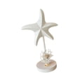 thumbnail image 1 of Figura decorativa de estrella de mar de madera, colección de figuras de estrella de mar, adorno de mesa para dormitorio Blanco, 1 of 9