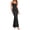 #126-Black, variant on Women's Polka Dots Frill Trim Cami Dress Elegant Ruched Bust Fishtail Maxi Dresses
