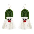 thumbnail image 2 of Pendientes de Tejido Serie Navideña Yinane Borla verde Gota Colgante Accesorios de Regalos Joyas Coloridas, 2 of 8