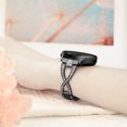 thumbnail image 5 of BANDOVA X-Shape Metal Band with Sparkly Rhinestones, Dressy Bracelet Compatible with Samsung Galaxy Watch 7/6/5/4, Black, 20mm, 5 of 6