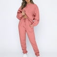 thumbnail image 2 of Enjoytime Two Piece Sets for Women Solid Color Long Sleeve Pullover Sweatshirt and Sweatpants Lounge Set Business Casual Sweatsuits, 2 of 8