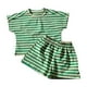 thumbnail image 2 of Odeerbi 1-10 Años Niños Niñas Conjunto de Verano Camiseta de Manga Corta de Algodón A Rayas Pantalones Cortos Conjunto de Dos Piezas Suave, 2 of 8