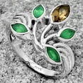 thumbnail image 2 of Smoky Quartz - Brazil & Green Onyx 925 Sterling Silver Ring s.7 Jewelry R-1029 SDR169684, 2 of 5