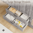 thumbnail image 3 of Brafabhome 62"H Wooden Armoire Wardrobe Closet with 2 Drawers, 3 Doors Modern Wardrobe Cabinet with Mirror and Adjustable Shelf for Clothes Coats, Gray, 3 of 8