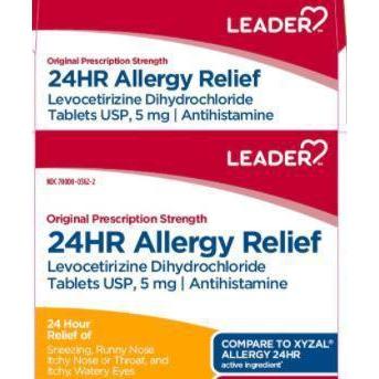 Leader 24 Hour Allergy Relief with Levocetirizine Dihydrochloride, 10 Tablets