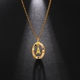 thumbnail image 2 of Skyrim Stainless Steel Colorful Zircon Initial Letter Necklace Women A-Z Alphabet Aesthetic Neck Chain Jewelry Mother Day GiftL&45-50cm Gao Jinjia LED, 2 of 2