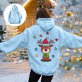thumbnail image 4 of larppty Christmas Hooide for Women Long Sleeve Cute Reindeer Print Fall Pocket Hooded Sweatershirt with Drawstring (Sky Blue, 3XL), 4 of 8