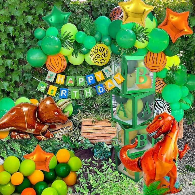 Dinosaur Theme Party Balloon Garland Kit,Round Latex Balloon with