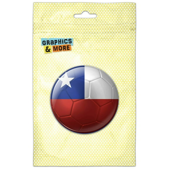 Chile Flag Soccer Ball Futbol Football Pinback Button Pin Badge