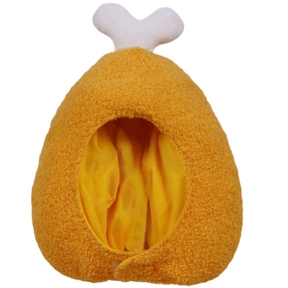 Jiibva Plush Chicken Leg Hat, Fun 3D Novelty Headpiece for Casual Wear and Playful Occasions
