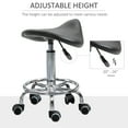 thumbnail image 4 of HOMCOM Saddle Stool Rolling Salon Chair for Massage Spa Clinic Beauty Black, 4 of 10