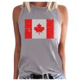 thumbnail image 1 of Womens Canada Day Tank Top Sleeveless Summer Shirt Tops Round Neck Patriotic Maple Leaf Tops Basic, 1 of 4