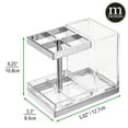 thumbnail image 6 of mDesign Plastic Toothbrush, Toothpaste Storage Organizer Holder -Clear/Chrome, 6 of 6