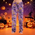 thumbnail image 6 of Halloween Womens Flannel Pajama Pants Drawstring Stretch Cute Ghost Print Pjs Casual Elastic Waist Pajama Pants, 6 of 6