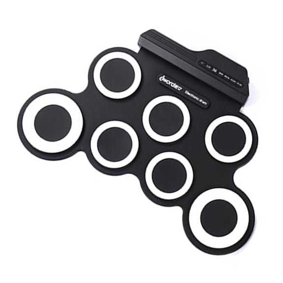 Electric Drum Set, 7 Drum Pad with Speakers, Rolls-up Electronic Drum Set with Drum Pedals Drum Sticks Gift for Children