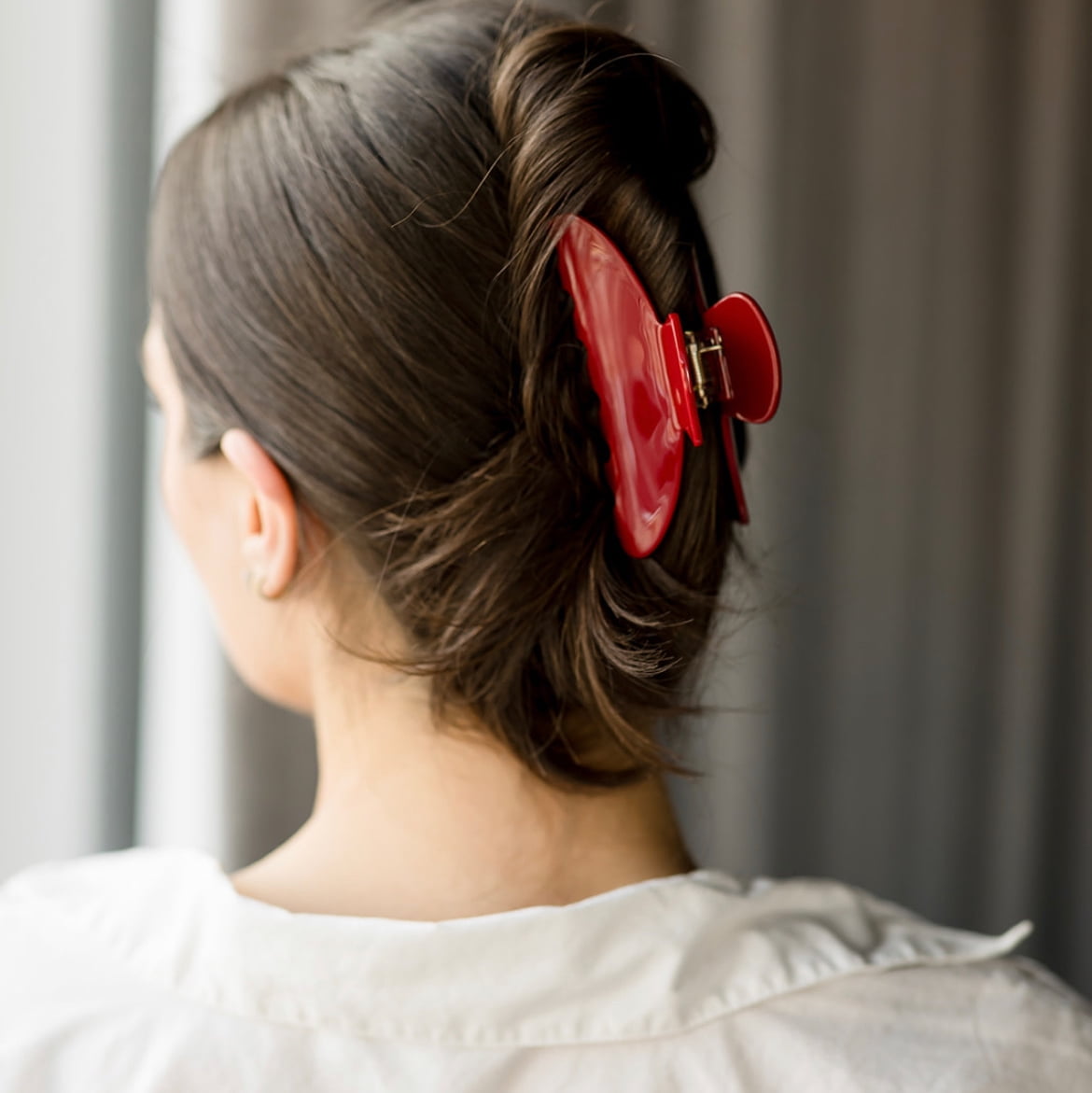 RPZL Acetate Big Hair Clip - Cherry Red Claw Clips & Jaw Clips for Thin or Thick Hair - 1PC