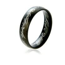 Engraved Gold Wedding Band 6mm Stainless Steel Ring for Men or Women by Ginger Lyne