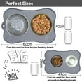 thumbnail image 6 of Dog Food Mat Bowl Mat for Floors Waterproof Silicone Cat Feeding Mat for Food and Water Pet Placemat Non Spill Puppy Dish Tray Non Slip Bone Shaped Small Medium Large - Gray, 6 of 8