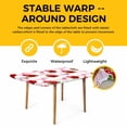 thumbnail image 4 of Red Roses Table Cloths for 3 Foot Rectangle Tables, Valentine's Day Flowers Love Stripes Pink Patio Waterproof Elastic Fitted Tablecloths, Washable Rectangular Table Cover for Camping, 4 of 8