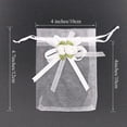 thumbnail image 2 of 50 bolsas de regalo de organza de rosa blanca, bolsas de regalo de boda de 4 x 4 7/10 pulgadas, bolsas de joyería con cordón para fiesta, boda, Navidad (4 x 4,7 pulgadas, blanco, 2 of 5