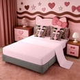 thumbnail image 3 of Erosebridal Pink Cheetah Bowknot 7 Pieces Bedding Comforter Set,Africa Leopard Pattern Full Bedding Set For Women,Reversible pink, 3 of 7