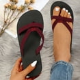 thumbnail image 6 of Xinyolin 1 Pair Women Slippers Non-slip Flip Top Ladies Velvet Surface Peep Toes Sandals for Beach, 6 of 8