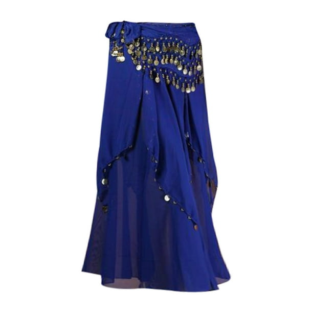 Falda de Danza del Vientre Sunnimix Azul Real Gasa 140x20cm