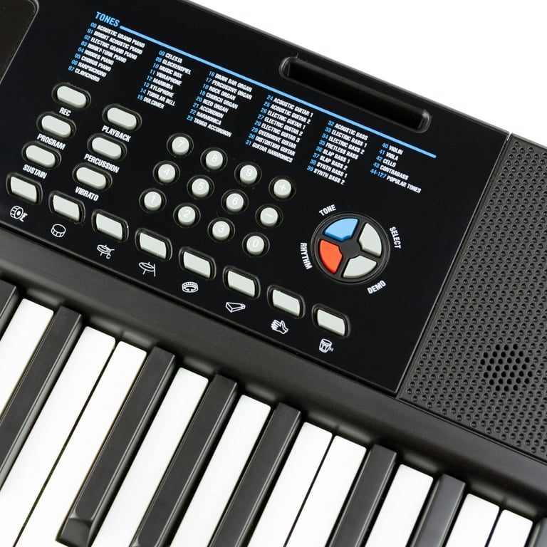 RockJam RJ461LED 61-Key Keyboard Piano with Keynote Stickers & Lessons