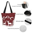 thumbnail image 4 of Bingfone Christmas Buffalo Plaid Women Shoulder Tote Bags Casual Bag Ladies Shopping Handbag, 4 of 7