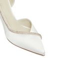 thumbnail image 3 of XYD Women Pointed Toe Sparkly Rhinestone D'orsay Pumps Slip on Mid Stiletto Heels Elegant Party Prom Shoes Size 4 White, 3 of 4